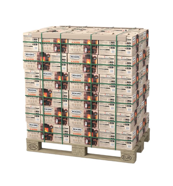 Rekord Bruinkoolbriketten - Lange Brandduur - Pallet 900kg (90 pakken)