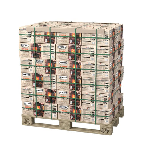 Rekord Bruinkoolbriketten - Lange Brandduur - Pallet 900kg (90 pakken)