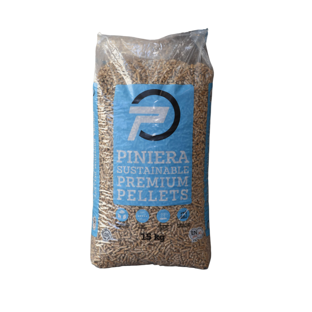 Piniera Witte Houtpellets EN+A1 15kg - Naaldhout - Pallet 990kg (66 zakken)